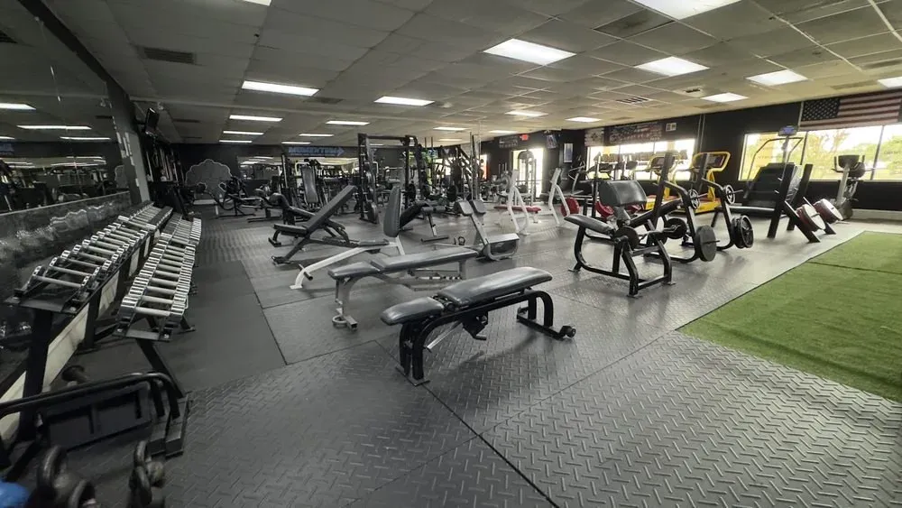 Wide view of the gym floor at Momentum